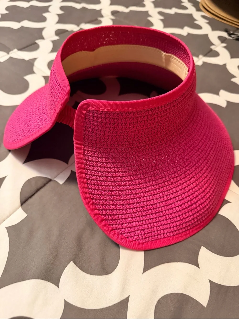 Bright Pink Wide Brim Sun Visor - Women's Sun Protection